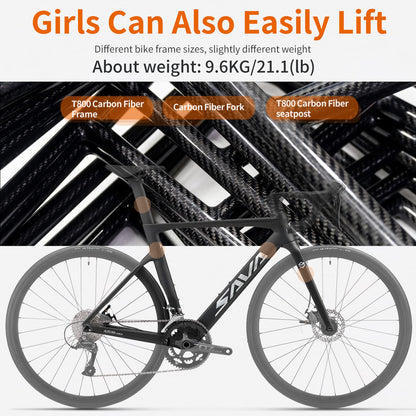 - SAVADECK Carbon Fiber Road Bike | 700C Racing Bicycle Carbon Frame -