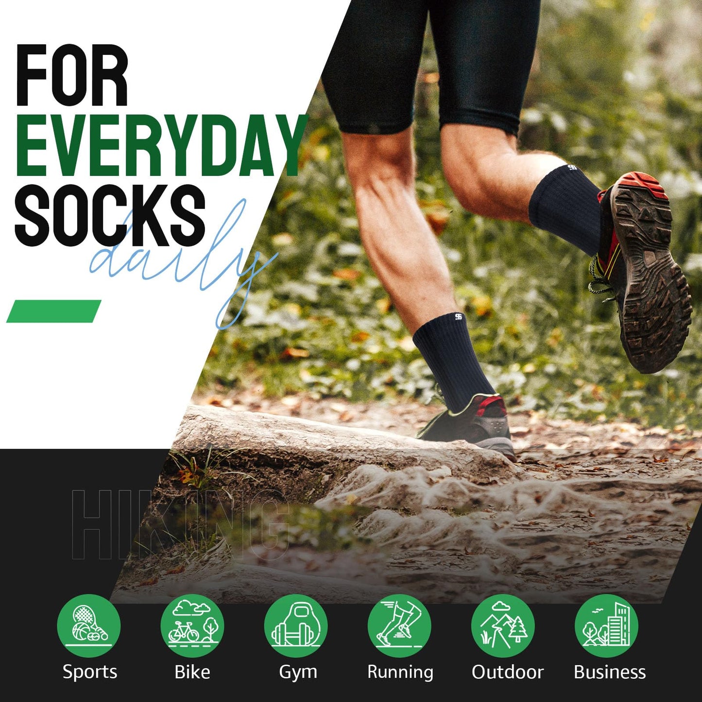 Alaplus Mens womens Socks 6 Pairs Wicking Breathable Cushion Comfortable Casual Crew Socks Outdoor Multipack Performance Hiking Trekking Walking Athletic Socks