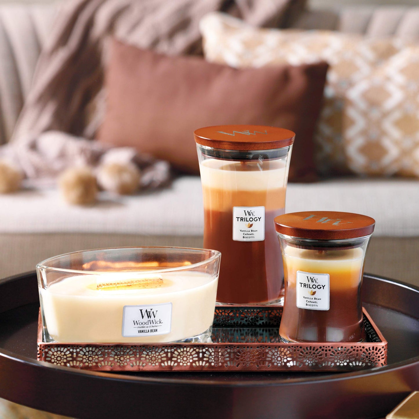 - Woodwick Ellipse Scented Candle with Crackling Wick | Vanilla Bean |