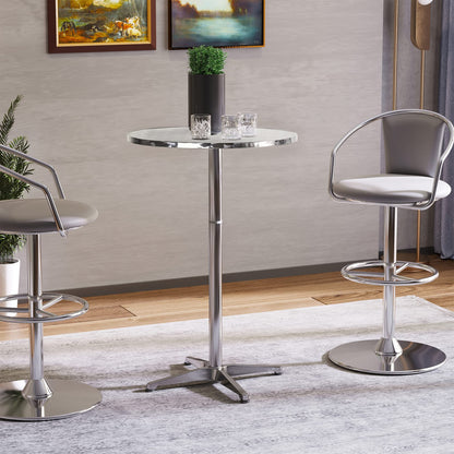 - HOMCOM Aluminum Bistro Bar Table | Round Tabletop Dining -