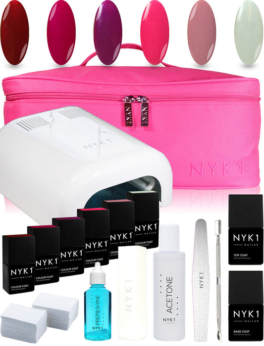 - PREMIUM Gel Nail Kit with UV Lamp | NEW YORK 6 Multiple Colours -