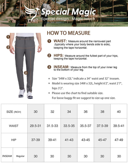 - SPECIALMAGIC | Men's Slim-Fit Stretch Golf Pants | Water Resistant Hiking Pants -