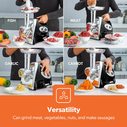 - Geepas Electric Meat Grinder | Stainless Steel Meat Mincer & Sausage Stuffer -