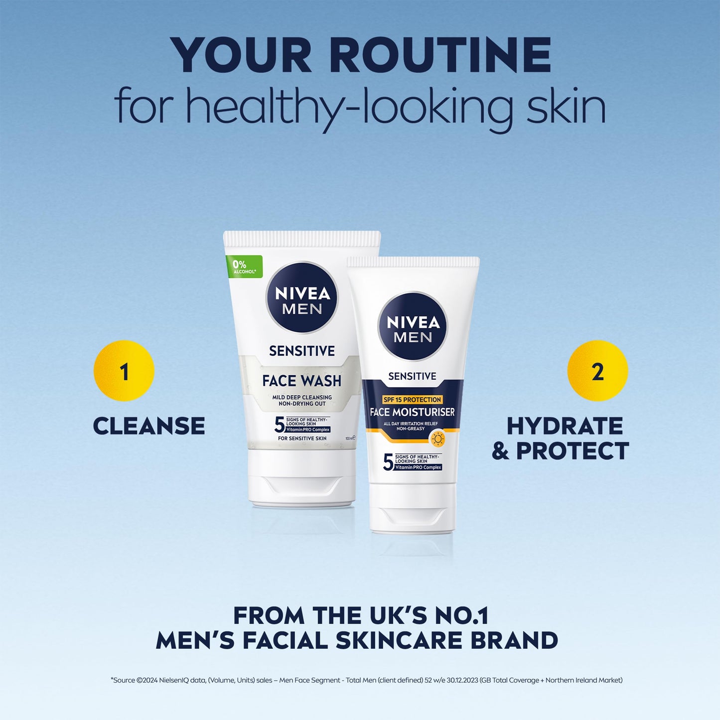 - NIVEA MEN Sensitive Face Moisturiser | SPF15 (75ml) | 0% Alcohol Moisturiser -