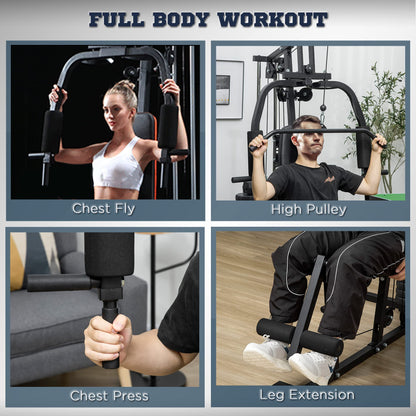 - HOMCOM Multi Gym with Weights | Multifunction Home Gym Machine | 45kg Weight Stack -