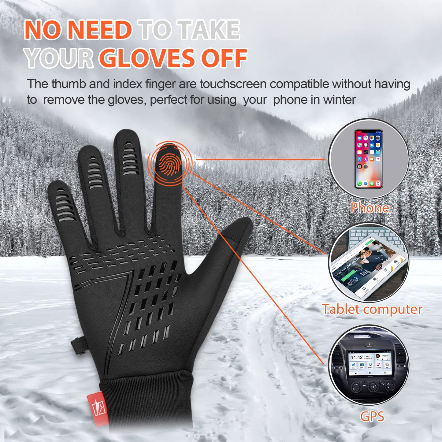 - Yobenki Warm Winter Gloves, Anti Slip Touchscreen Gloves Windproof and Water Resistant Running Gloves Thermal Gloves Cold Weather Cycling Gloves for Men Women Walking Riding Driving Cycling