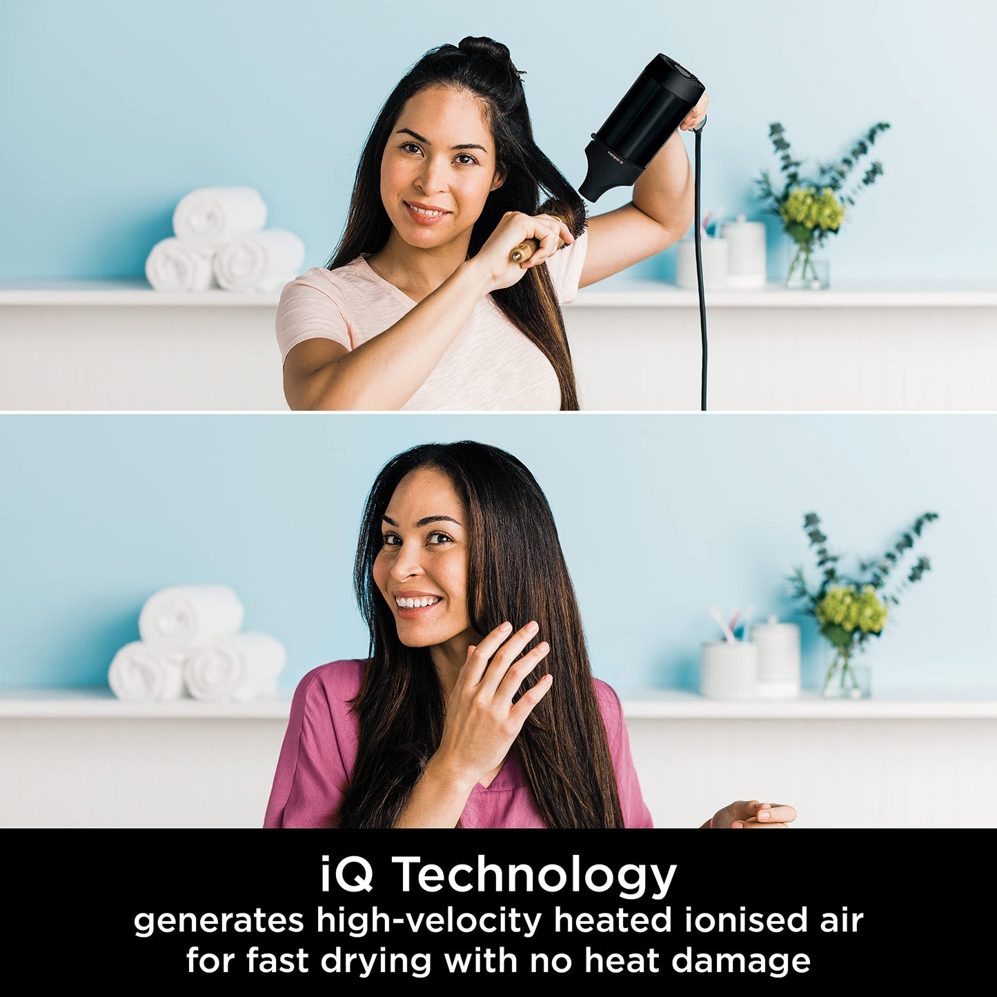 - Shark STYLE iQ Hair Dryer| Styler| 2-in-1 | Concentrator & Curl-Defining Diffuser -