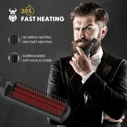 - VIKICON Beard Straightener, 30s Quick Heated Beard Brush -