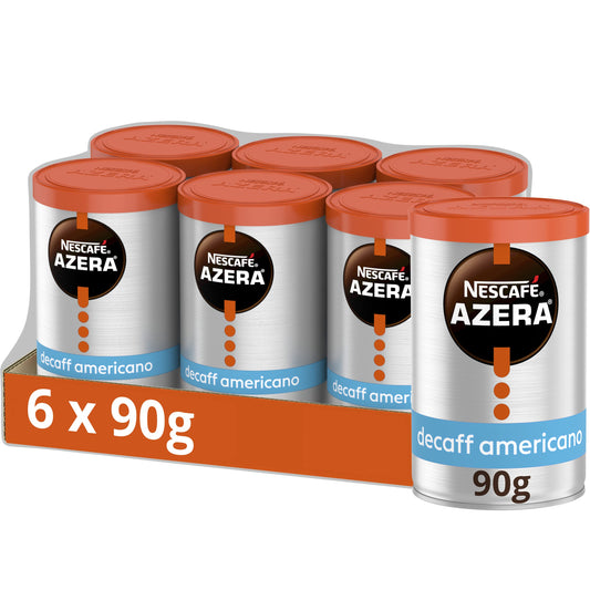 - NESCAFÉ Azera Americano | Decaff Instant Coffee | 90g (Pack of 6) -