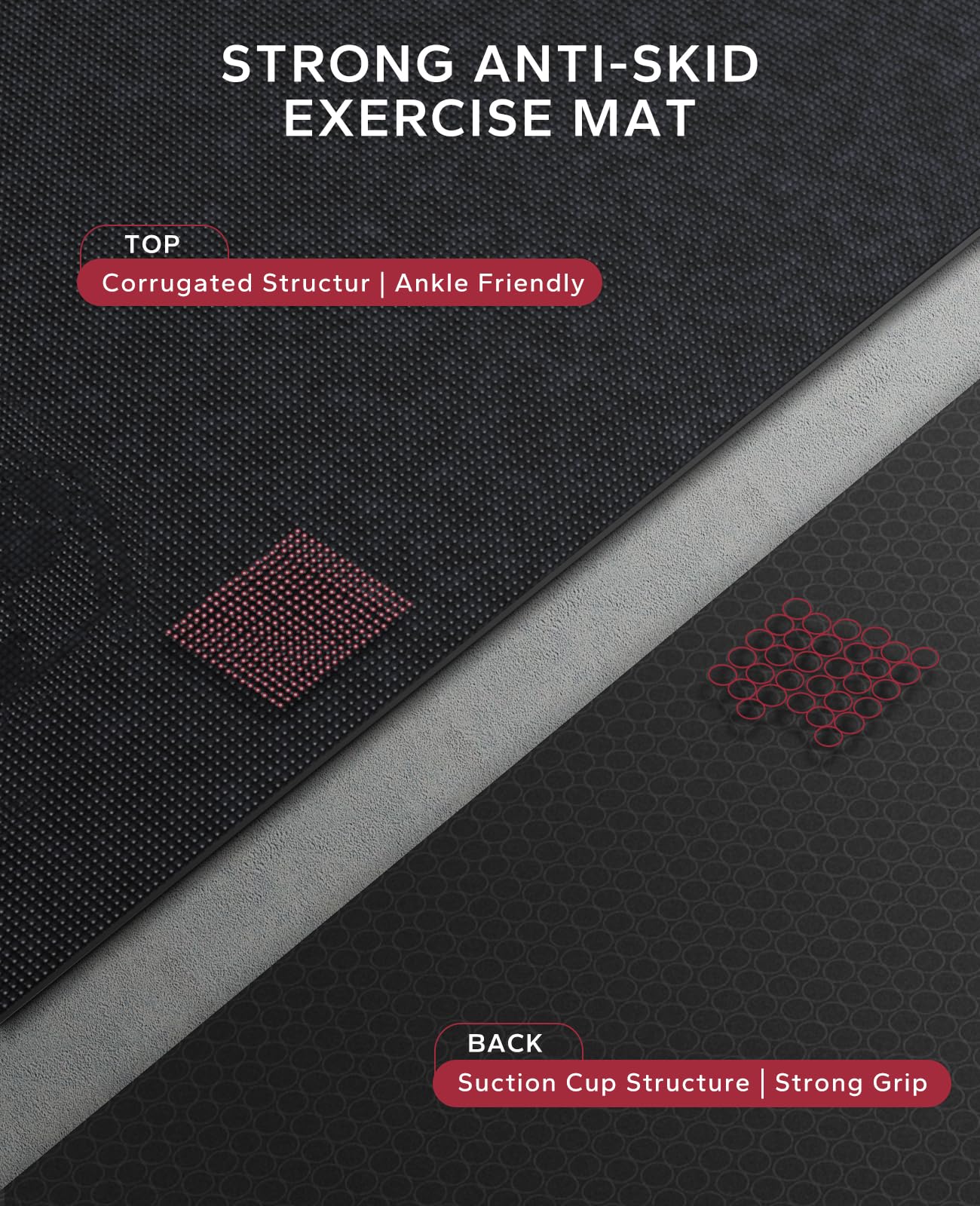 - HAPBEAR Large Yoga Mat-6'×4'(183×122cm) | Non-Slip | Ultra Durable | 0.31''(8mm) Thick Workout Mats for Home Gym | Large Exercise Mat for Fitness -