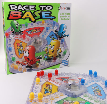 - DIVCHI Race To Base Board Game For kids | Racing and Chasing to Base Game | 4 Players -