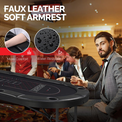 - PEXMOR Foldable 8 Player Poker Table | Folding Blackjack Casino Card Game Table -