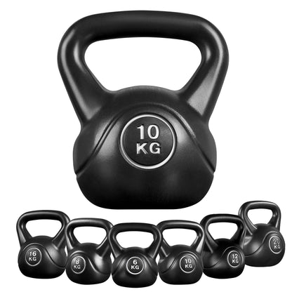 - Yaheetech 10KG Coated KettleBell for Strength and Weight Training, Home Gym, Black.