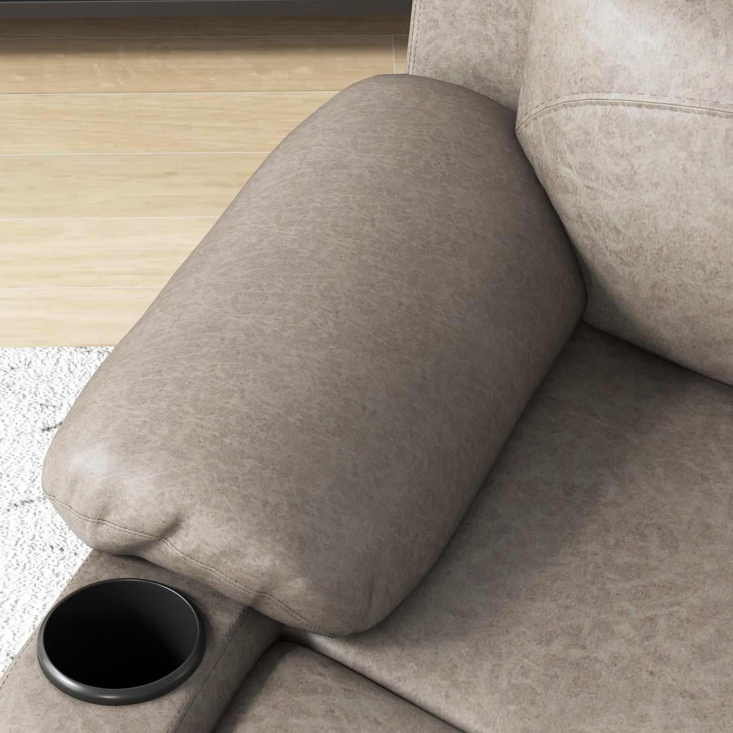 - HOMCOM Microfibre Recliner Armchair | Adjustable Leg Rest | Cup Holder -