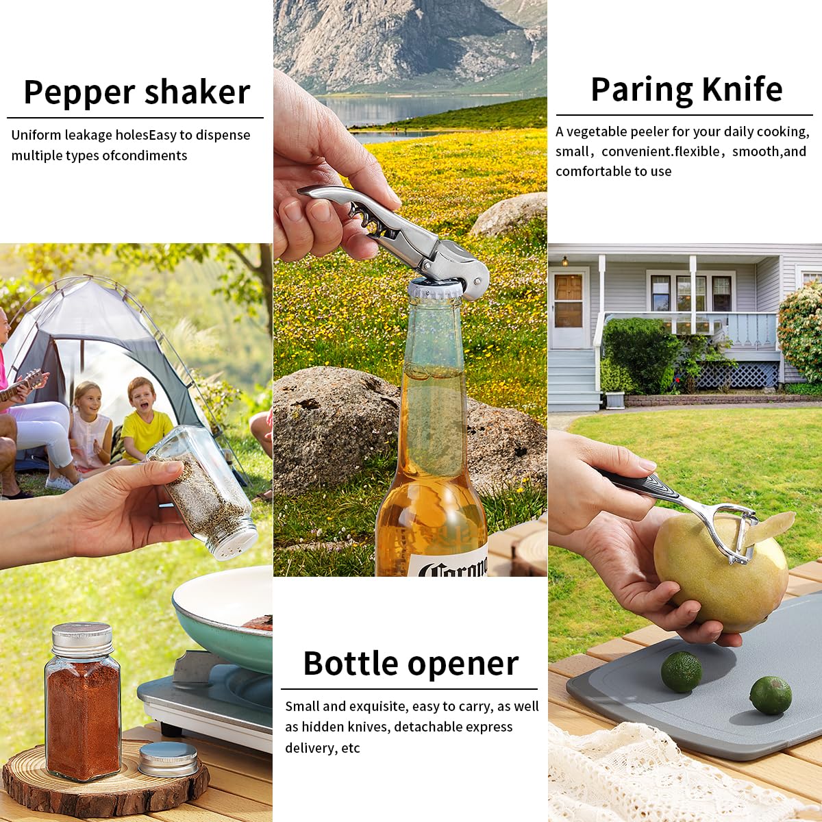 Berglander Camping Cooking Utensils Set 23 Piece, Camping Essentials Camping Accessories Gear Must Haves Camper and BBQ Utensils for Travel, Picnics, Camping, BBQ, Party and Other Outdoor Activities