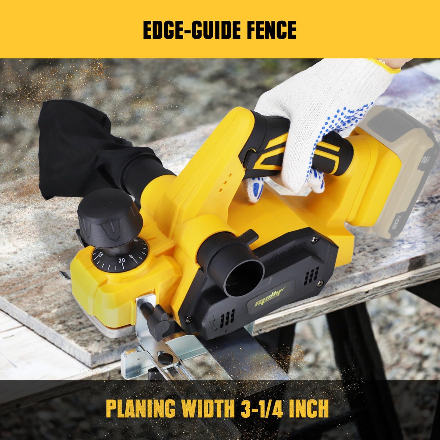 - Mellif Cordless Planer for Dewalt 18V Battery | 16000Rpm Brushless Electric Planer | Bare Tool -