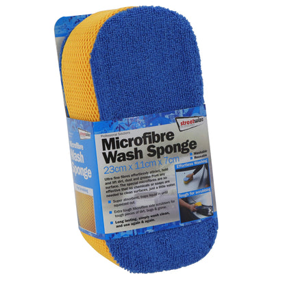 - Streetwize | Extra Tough Microfibre Car Wash Sponge | Machine Washable -