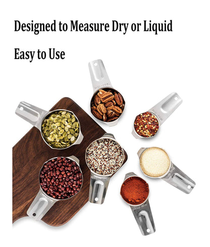 - Measuring Cups | Stainless Steel 7 Piece Stackable Set for Dry or Liquid Ingredients -