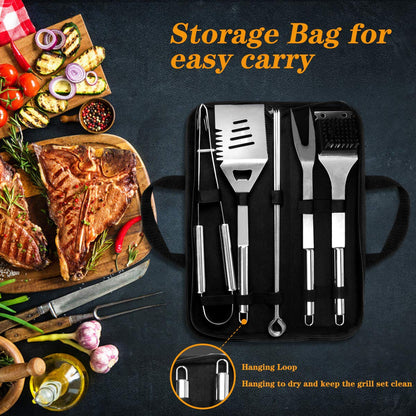 - QH7 10 Pack BBQ Barbecue Tool Set | Stainless Steel Outdoor Barbecue Grill Utensils Set -