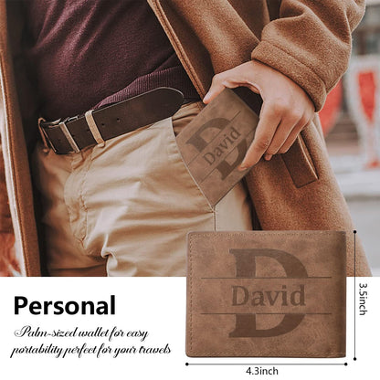 - Dihope Personalised Wallets for Men Letter Name -