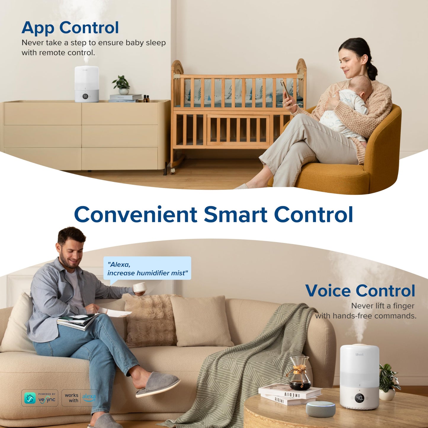 - LEVOIT Humidifiers for Bedroom | 3L | Top-Fill Cool Humidifier -