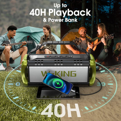 - W-KING Bluetooth Speakers, 90W Peak 50W RMS Portable Bluetooth Speaker