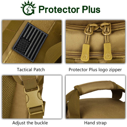 - Protector Plus Tactical Travel Backpack | 60L | Military MOLLE Duffel Bag | Brown -