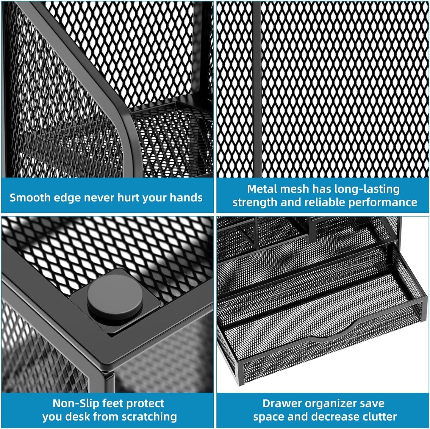 - Marbrasse Mesh Desk Organiser,Stationary Organiser | MultiFunctional Pen Holder -