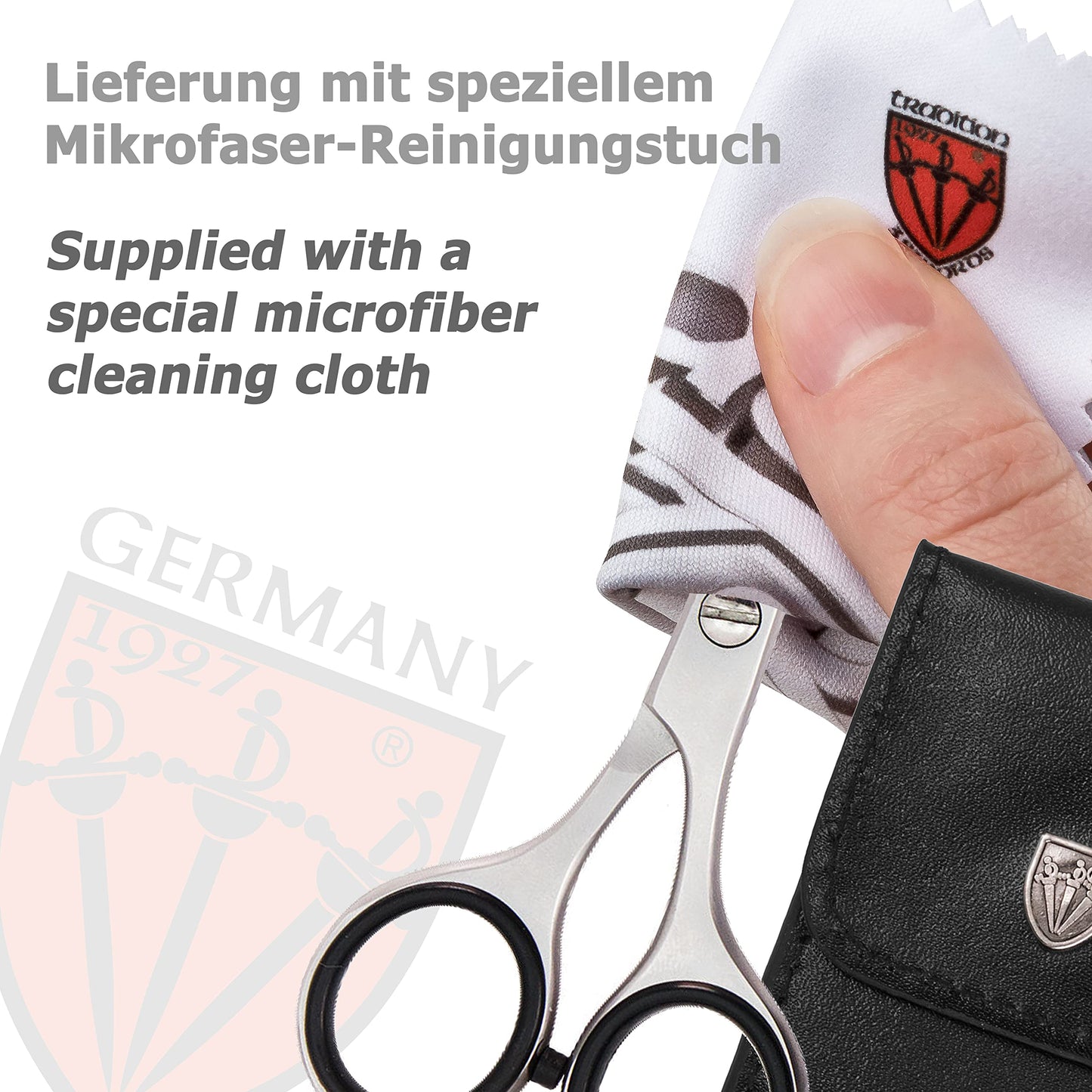 3 Swords Germany – Professional Nostril Nose and Ear Hair Scissors, Stainless Steel, Straight Rounded Blade with Black case