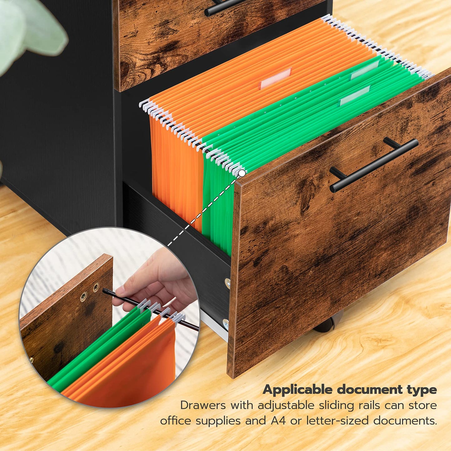 - HOOBRO Filing Cabinet | 3-Drawer File Cabinet | Office Cabinet for Home Office -