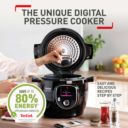 - Tefal | Cook4Me+ CY851840 One-Pot Digital Pressure Cooker | 6 Litre/Black and Stainless Steel -