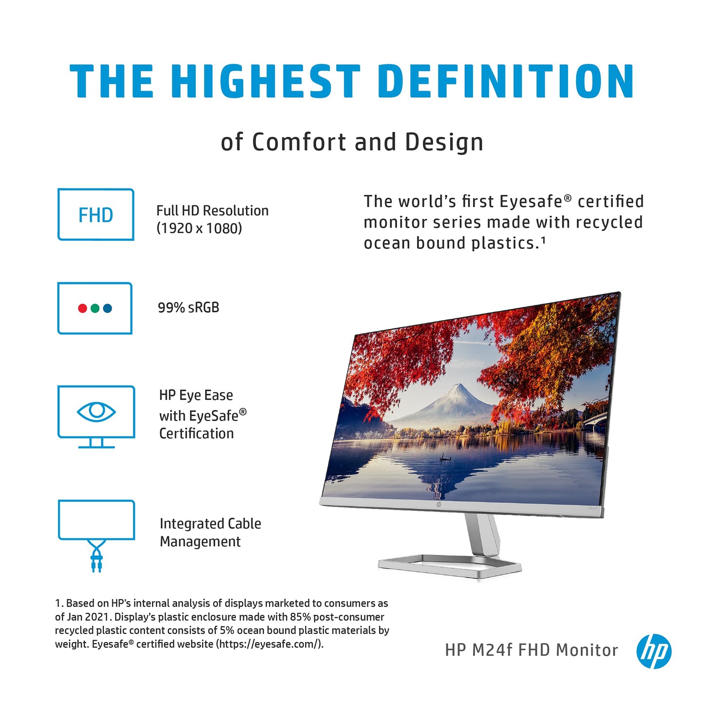 - HP 24 Inch FHD Monitor | M24f | Full HD IPS LED Display | Ultraslim | Tilt Adjustable | 75hz Refresh Rate | 5ms Response Time -
