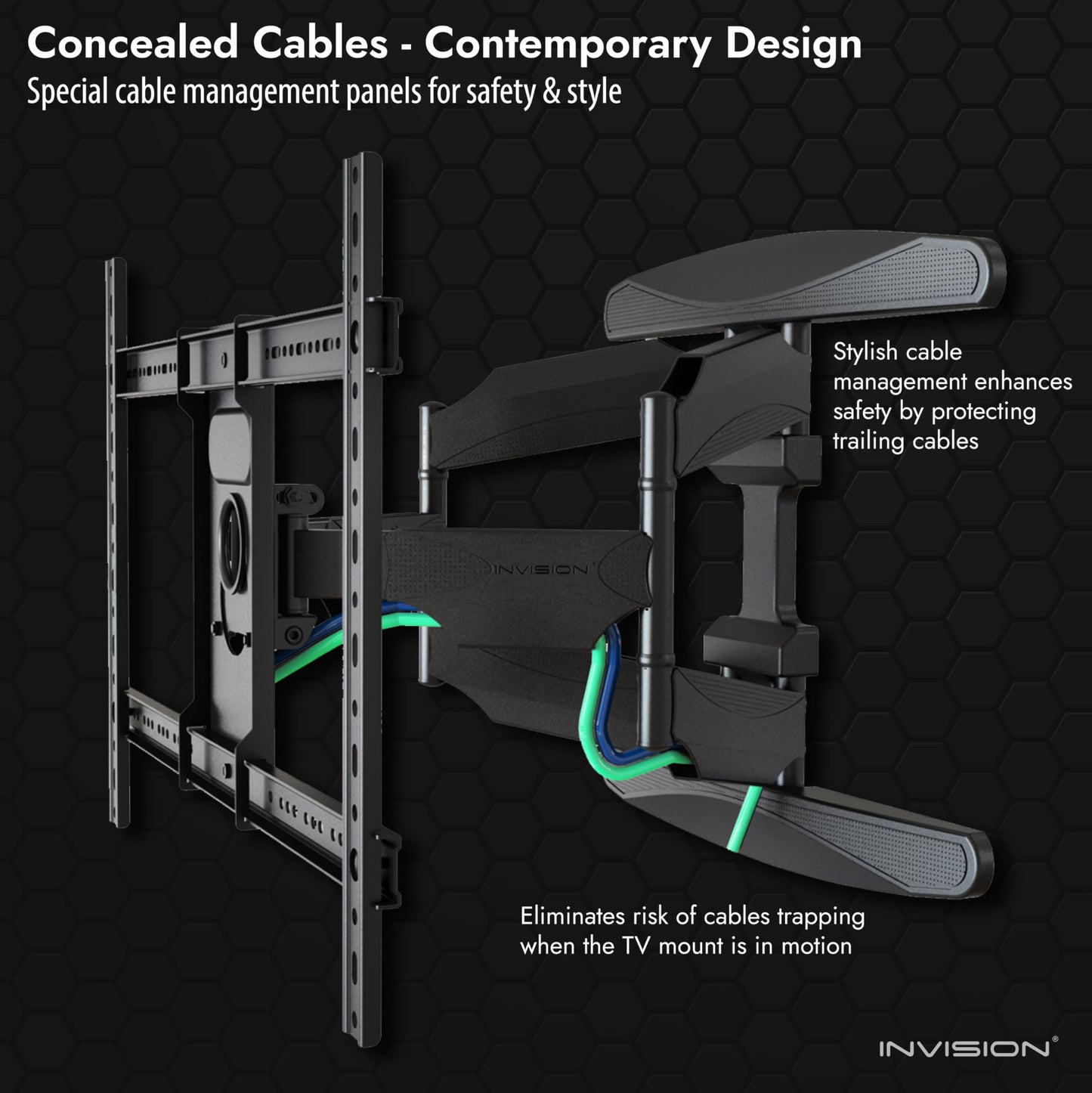 - Invision Ultra Strong TV Wall Bracket Mount Double Arm Tilt & Swivel for 37-75 Inch (94-190.5cm) LED LCD OLED Plasma & Curved Screens -