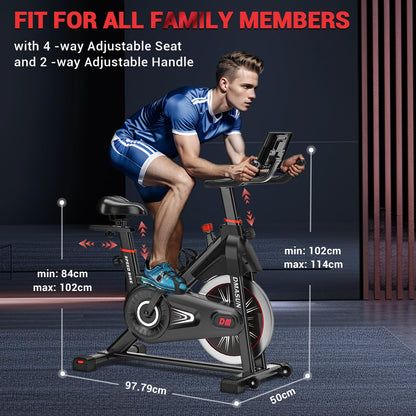 - DMASUN Exercise Bike For Home Gym | LCD Display & Tablet Holder | Super Quiet -