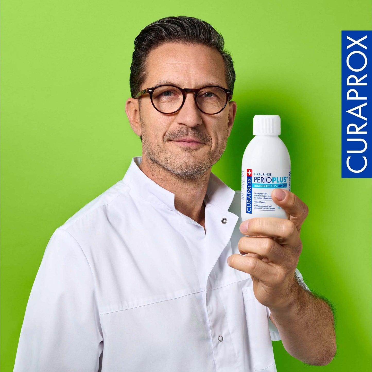 Curaprox PerioPlus+ Regenerate Mouthwash, 200ml - Antiseptic mouthwash for gum disease & enamel repair.