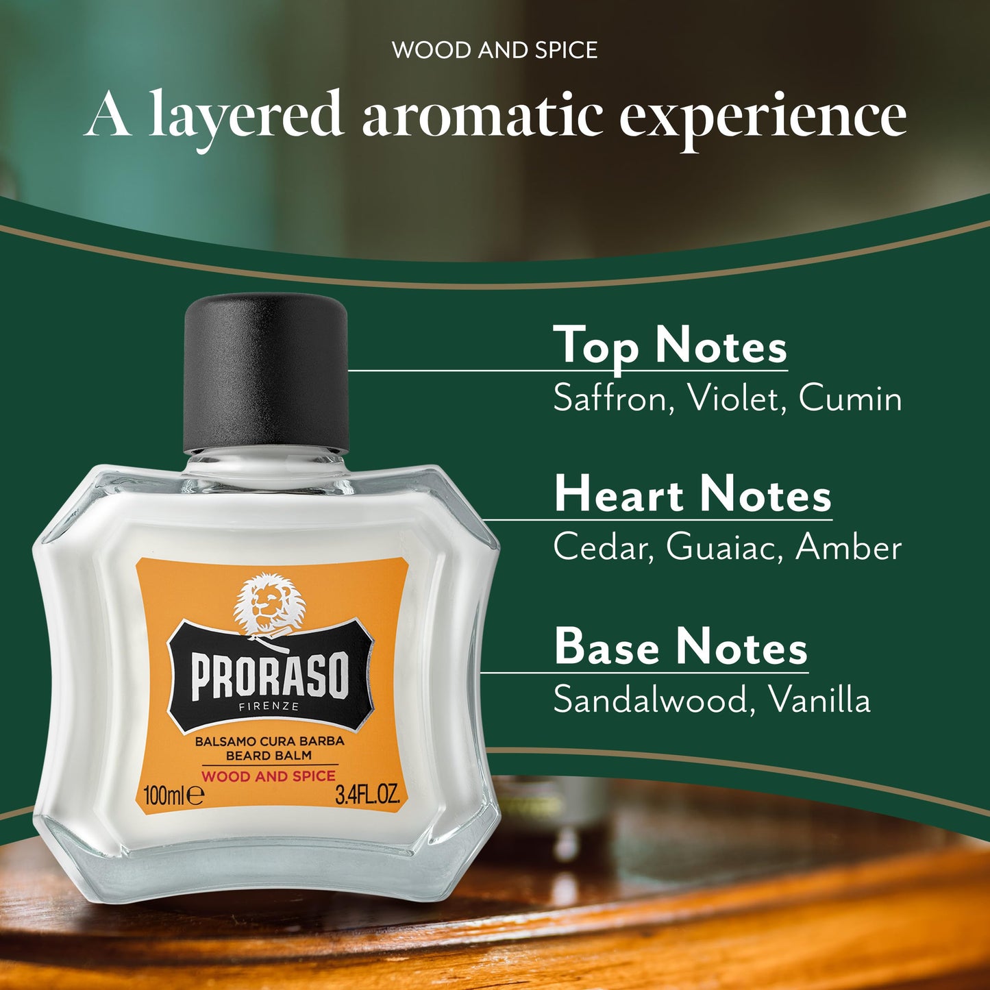 - Proraso Beard Balm | Wood and Spice | 100ml | Scented Beard Balm Softens -