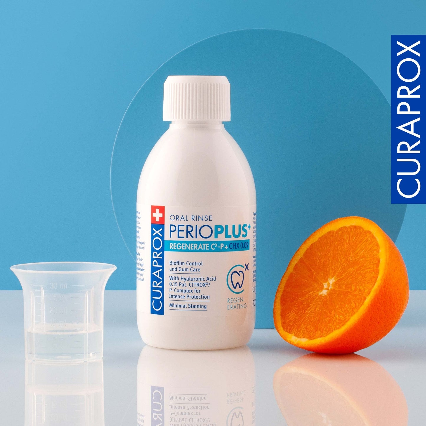 Curaprox PerioPlus+ Regenerate Mouthwash, 200ml - Antiseptic mouthwash for gum disease & enamel repair.
