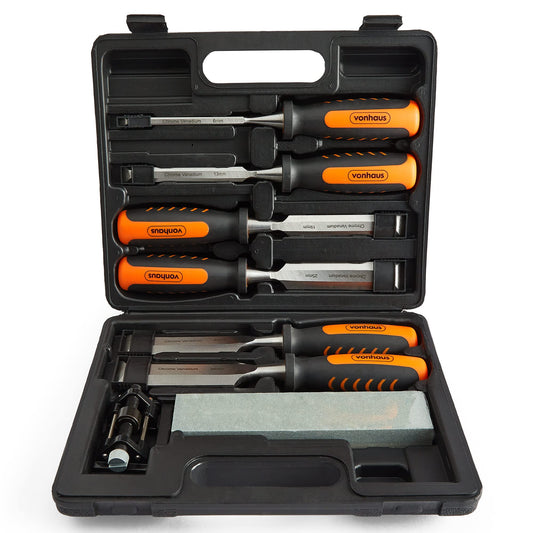 - VonHaus Chisel Set - 8pcs Woodworking Tools Set - Wood Carving Tools - Wood Chisel Set