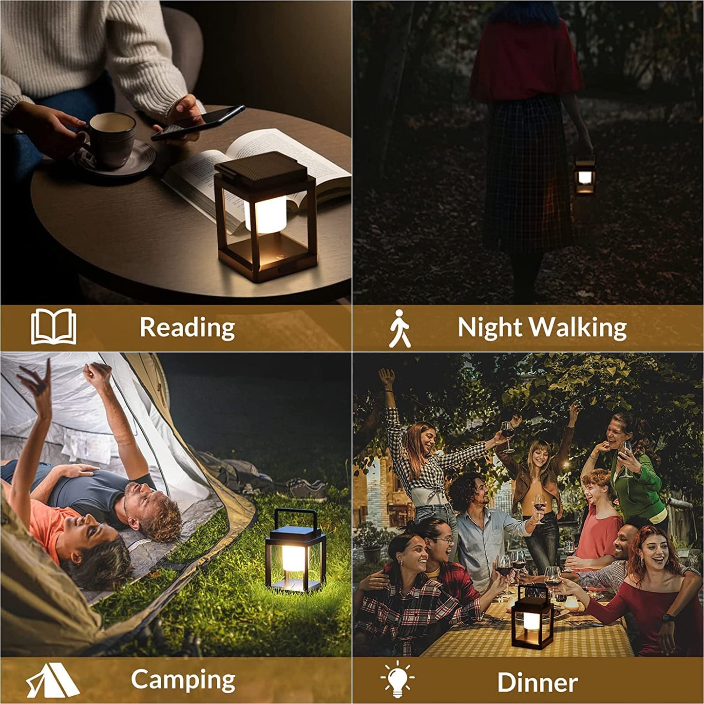 - Rafrtcl Outdoor Table Lamp | Touch Control Solar Lamps Indoor | Rechargeable Lanterns -