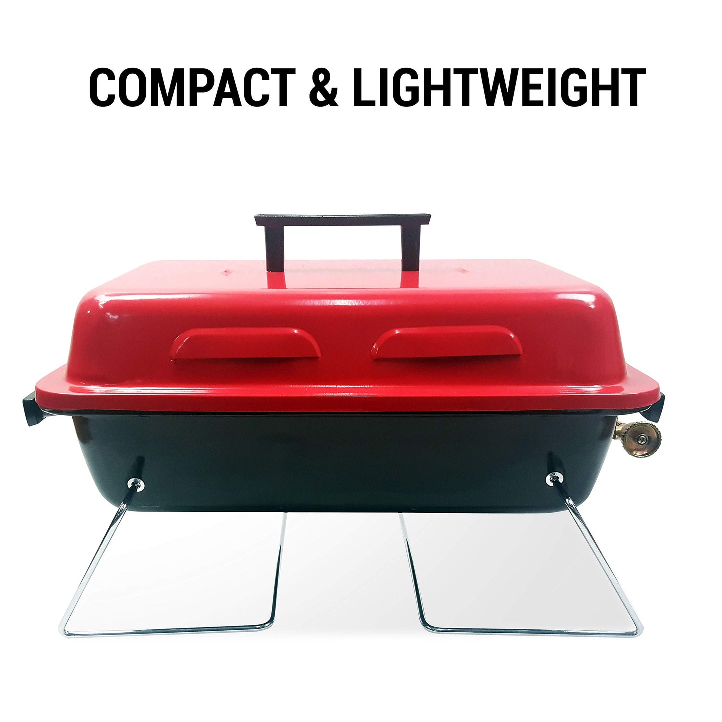 BillyOh Foldable Picnic and Camping BBQ Red Table Top Camping Barbecue with Lid Lightweight and Compact