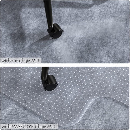 - WASJOYE PVC Chair Mat for Carpet, T-shape Transparent PVC Desks Mat Large 75