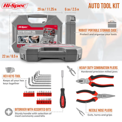 - Hi-Spec 67pc Car Tool Kit & Home DIY Mechanic Tools Set -