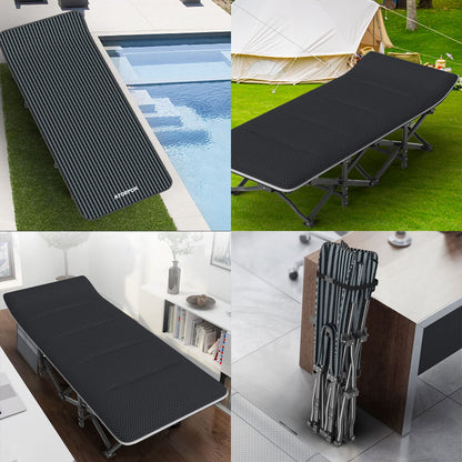 ATORPOK SHOP Camp Beds for Adults with Cushion Comfortable, Travel Camping Cot for Sleeping，Lightweight Folding Bed with Carry Bag Supports 450 lbs