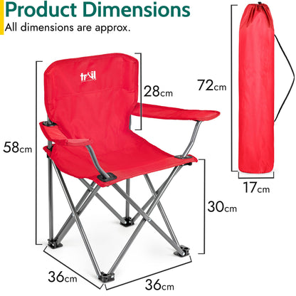 - Trail Eagle Kids Camping Chair | Red | Lightweight Folding Garden Beach Seat | For Ages 2 to 6 Years Old -