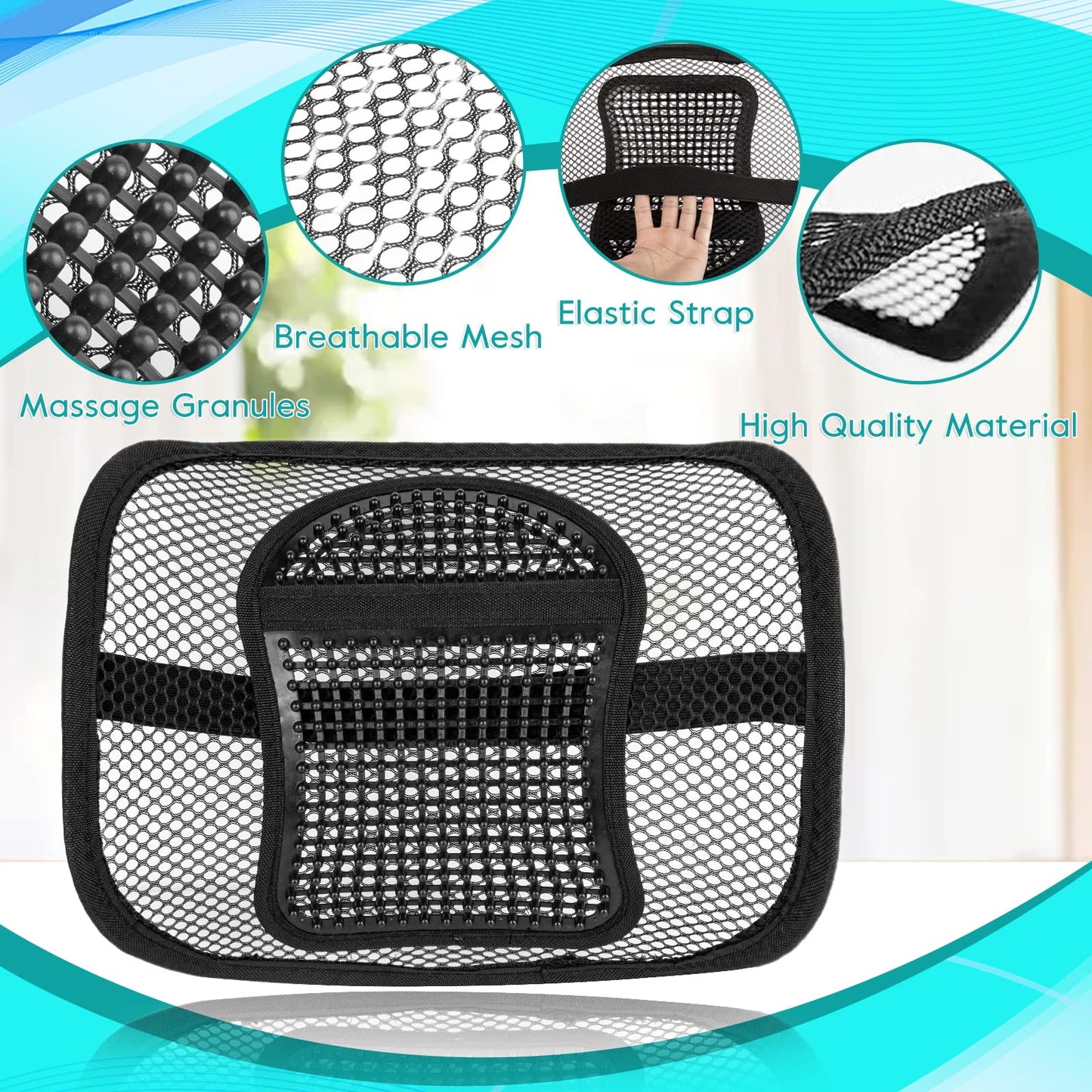 - m zimoon Mesh Back Support | Mesh Lumbar Support Cushion | Air Flow Chair Back Support -