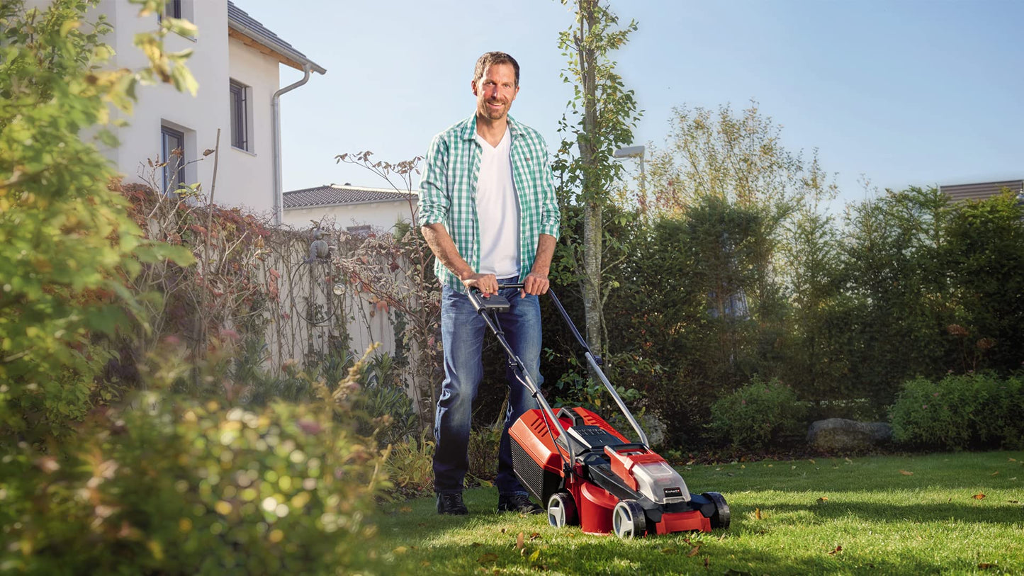- Einhell Power X-Change 18/30 Cordless Lawnmower With Battery and Charger | 18V | Brushless Motor | 30cm Cutting Width | 25L Grass Box | 3 Cutting Heights -