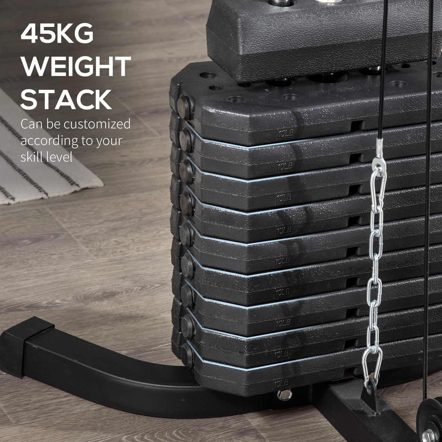 - HOMCOM Multi Gym with Weights | Multifunction Home Gym Machine | 45kg Weight Stack -