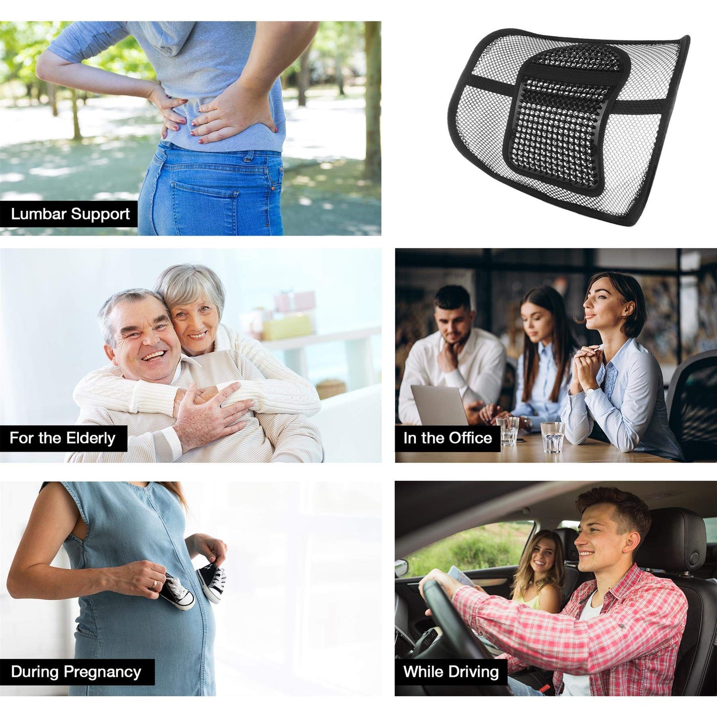 - Vinsani® Super Comfort Mesh Lumbar Back Seat Sitting Support System With Massage Nodes -