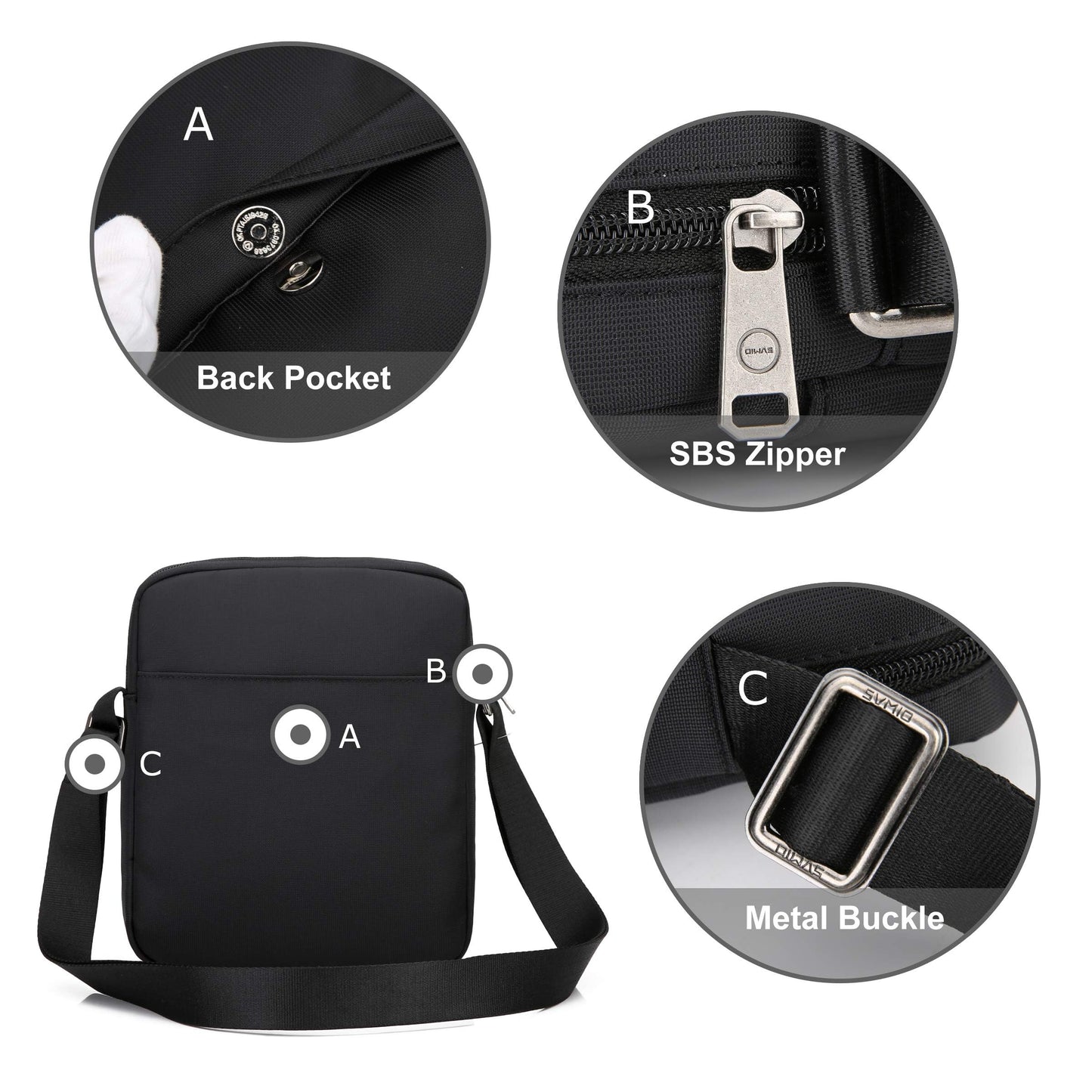 - OIWAS Man Bag | Travel Shoulder Bag | Waterproof | Cross Body -