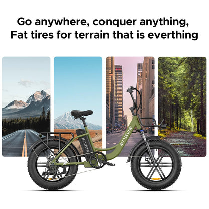- ENGWE MTB Electric Bike for Adults 20" Fat Tire E-Bike with 48V 13AH Battery | 7-Speed | Dual Shock Absorber Perfect for Commuting and Off-Road Adventures -